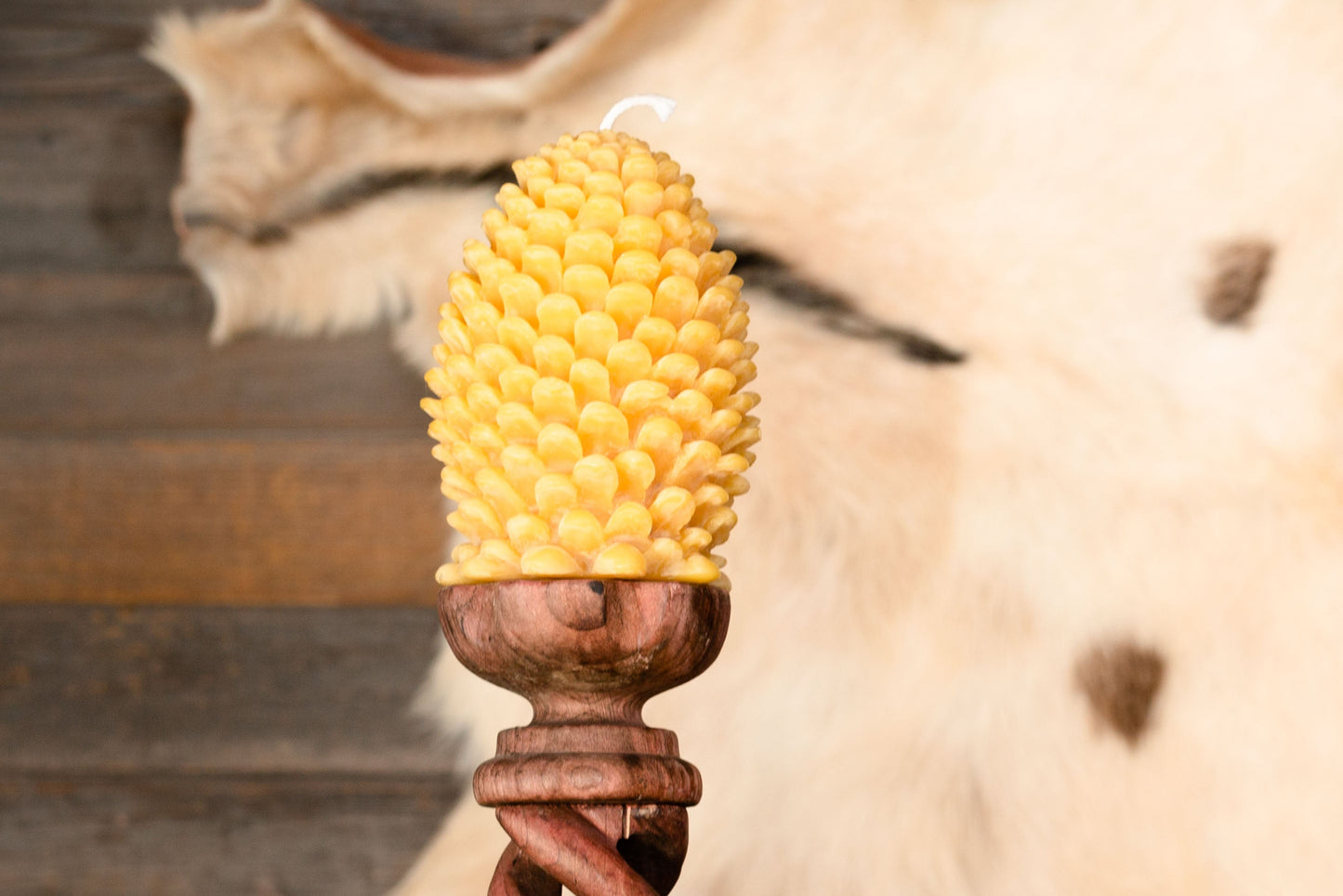 Large Pine Cone Beeswax Candle