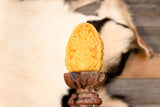 Vintage Carved Egg Floral Design Beeswax Candle