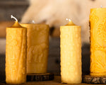 Vintage Floral Pillar Beeswax Candles