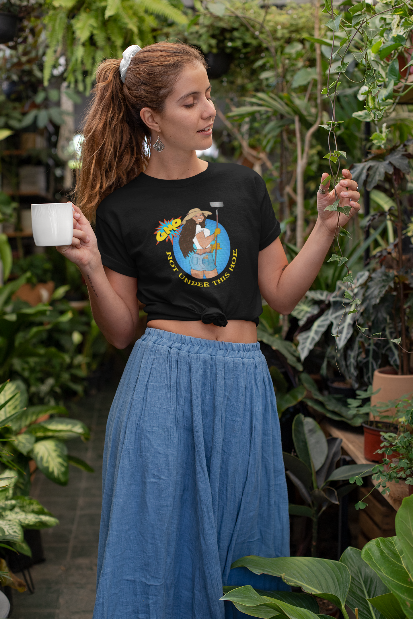 GMO Not Under This Hoe - Ladies Graphic Tee