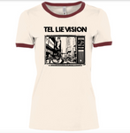 Tel Lie Vision (b/w) - Ladies Ringer Tee