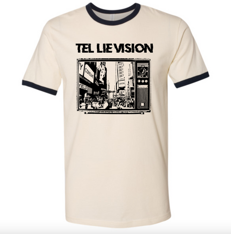 Tel Lie Vision (b/w) - Men's Ringer Tee