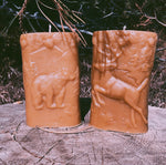 Bear/Stag Pillar Beeswax Candles
